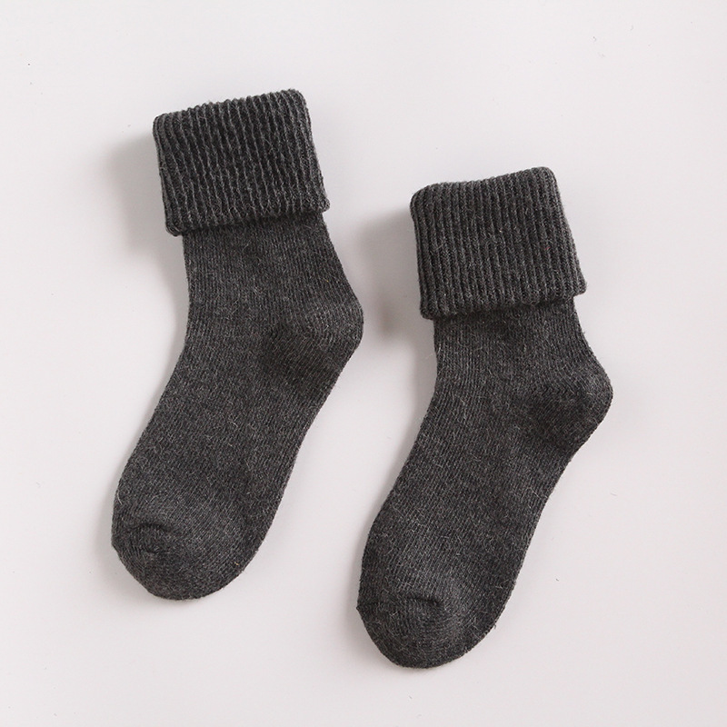 Plain Slouch Socks Wool Thick Female Needle Crew Socks